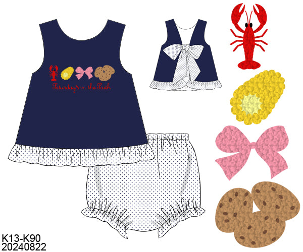 Saturdays In The South French Knot Girl Bloomer Set