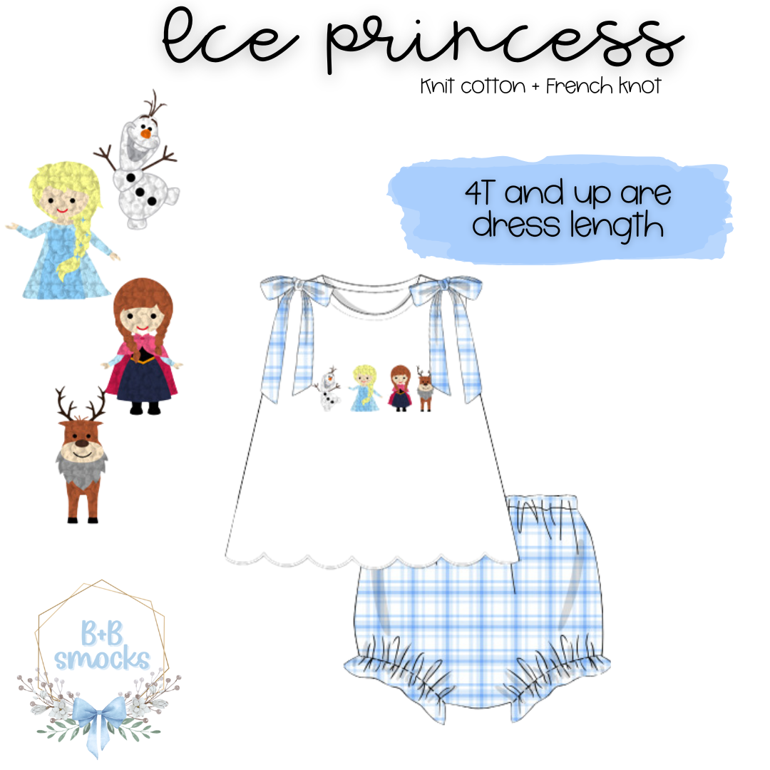 Ice Princess 2PC French Knot Bloomer Set