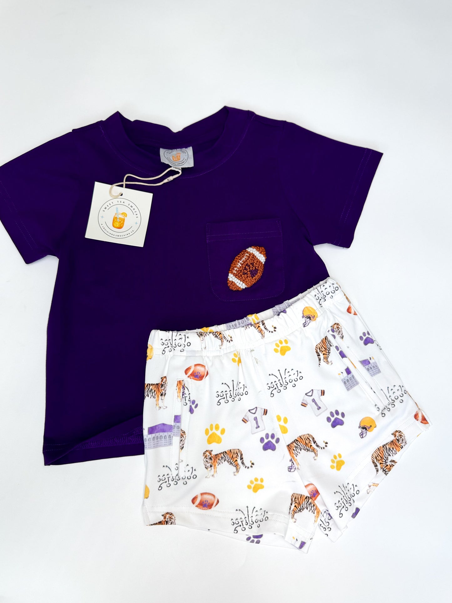 Love Purple Live Gold Boys Shortie Set
