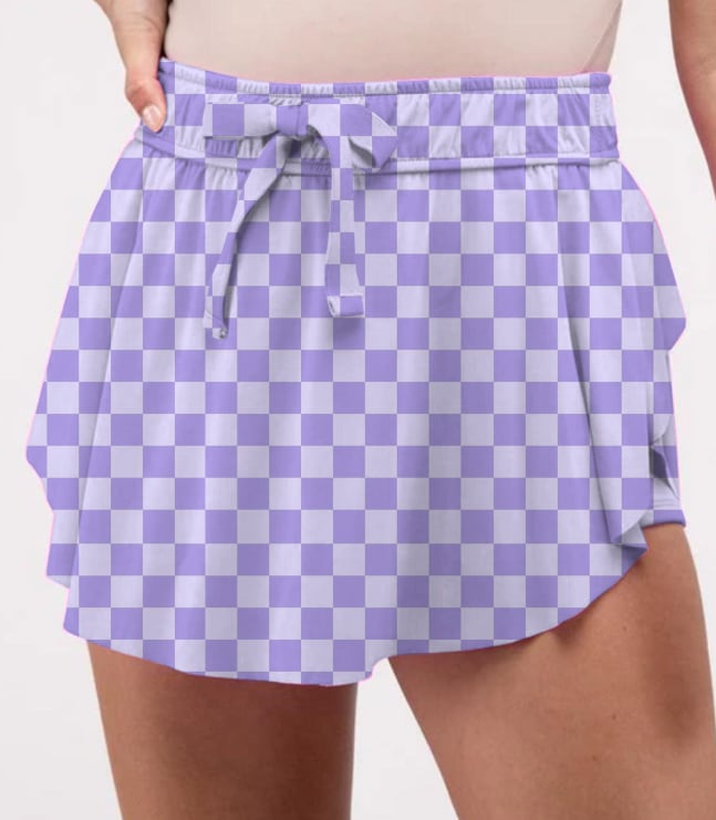 Retro Tiger Check Adult Athletic Skort