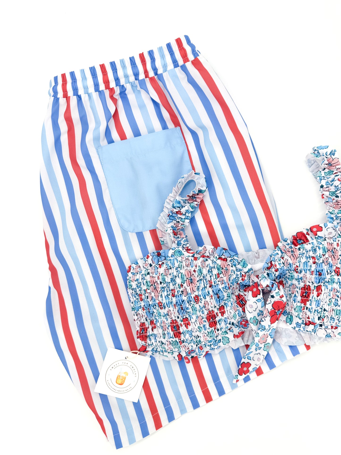 You Look Like the Fourth of July Men’s Woven Swim Trunks