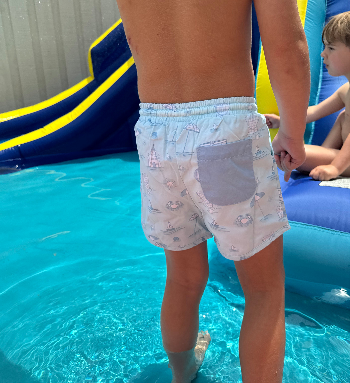 Beach Toile Boys 2pc Rash Guard Swim Trunk Set