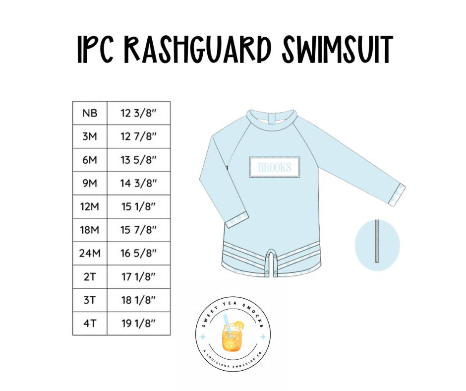 1PC Rashguard Swimsuit Size Chart