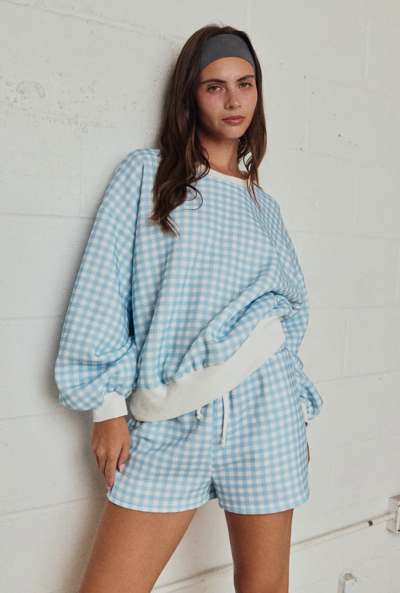 Preorder- Sky Blue The Miller Gingham Lounge Set