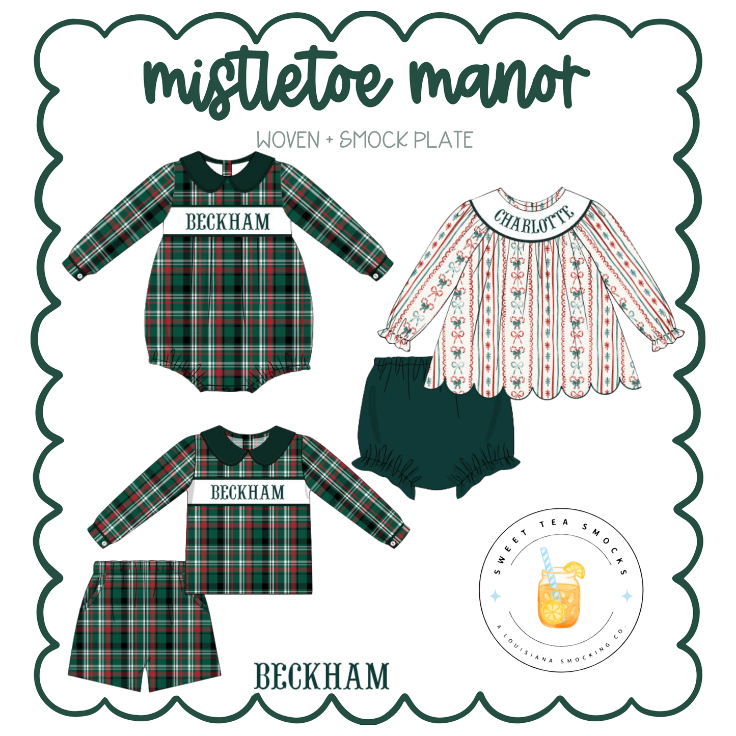 Preorder 28: Mistletoe Manor Smocked Boy Short Set