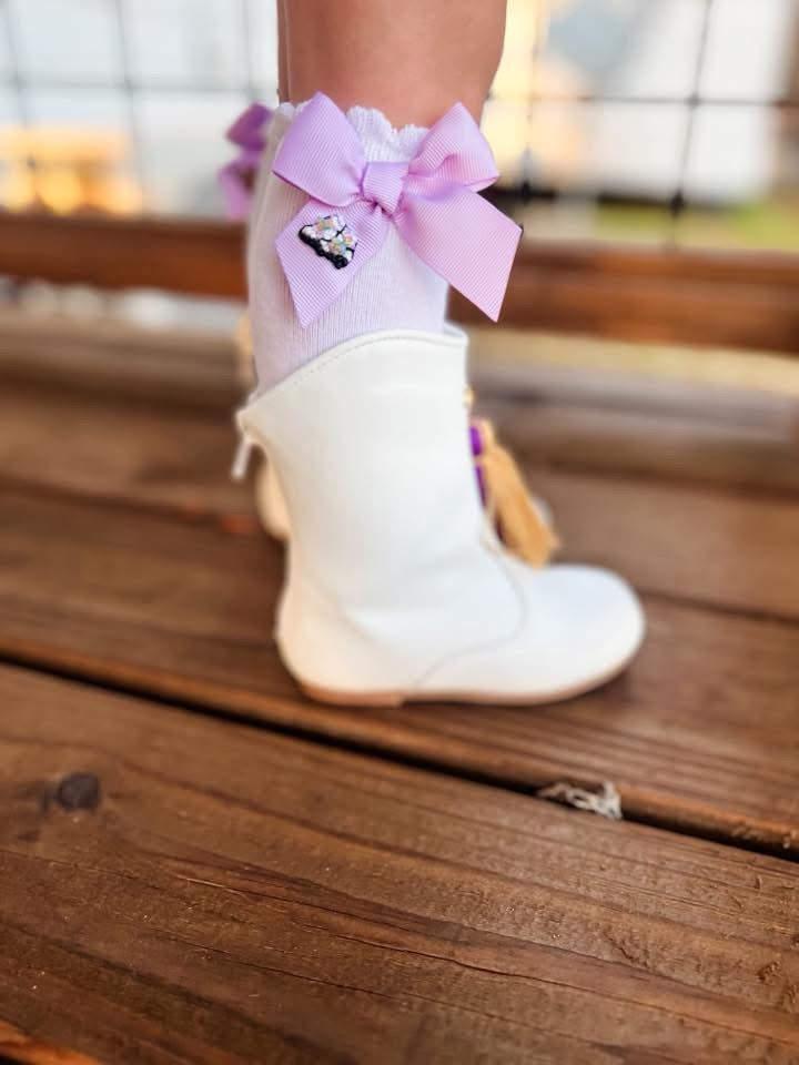 PO 22: Let’s Geaux Girls Bow Socks
