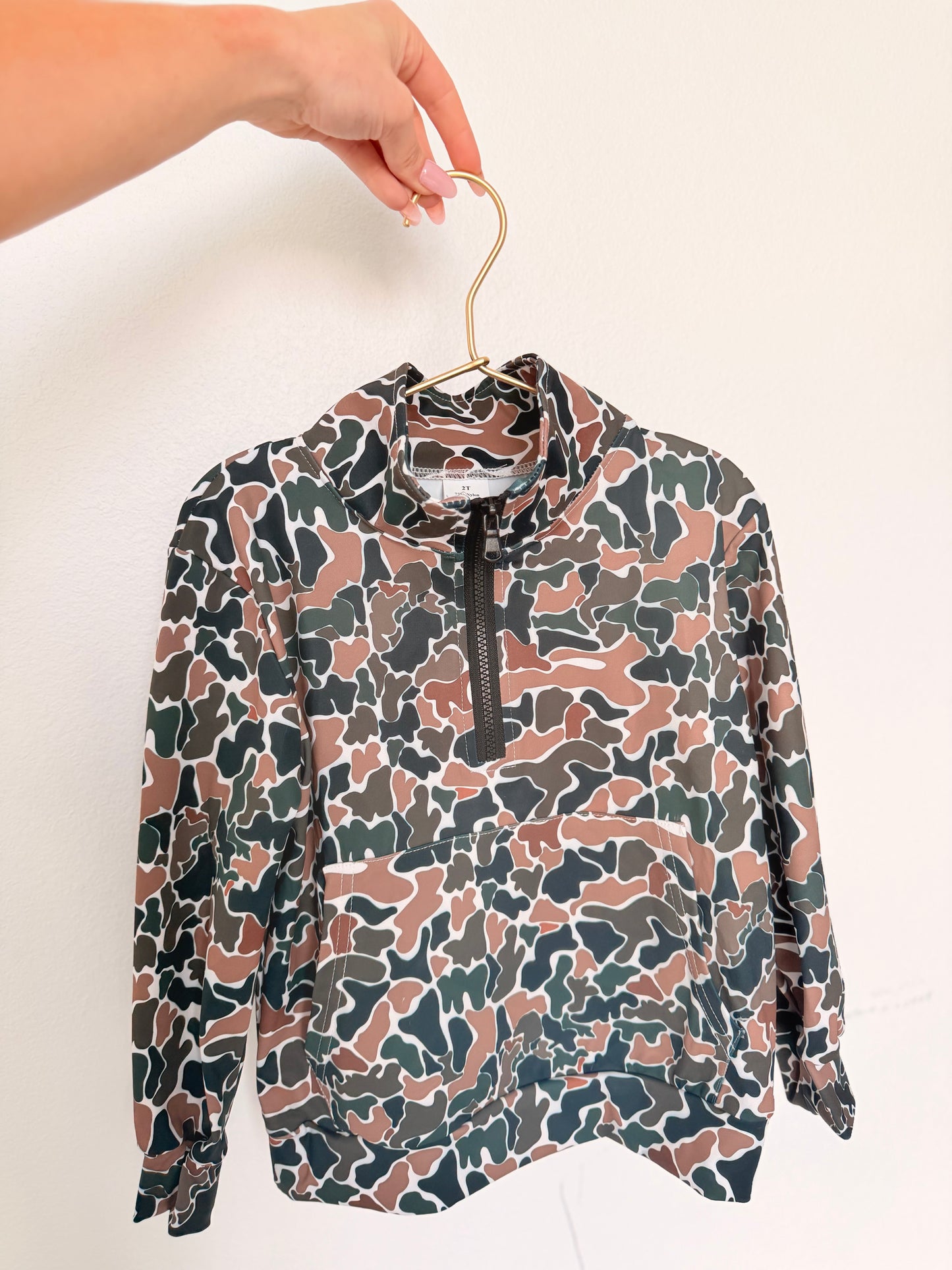 Dark Camo Quarter Zip Pullover