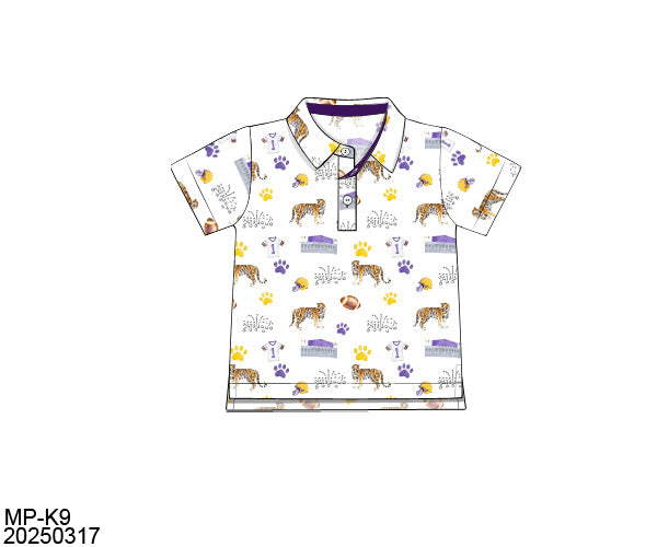 Love Purple, Live Gold Adult Button Down Polo