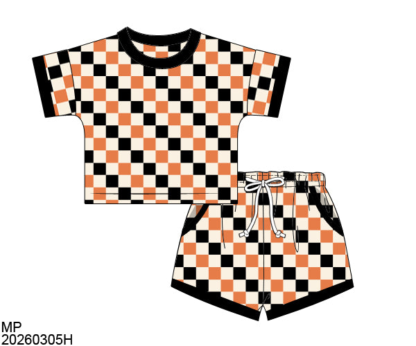 Preorder: Mama’s Boo Checkered Youth Lounge Set