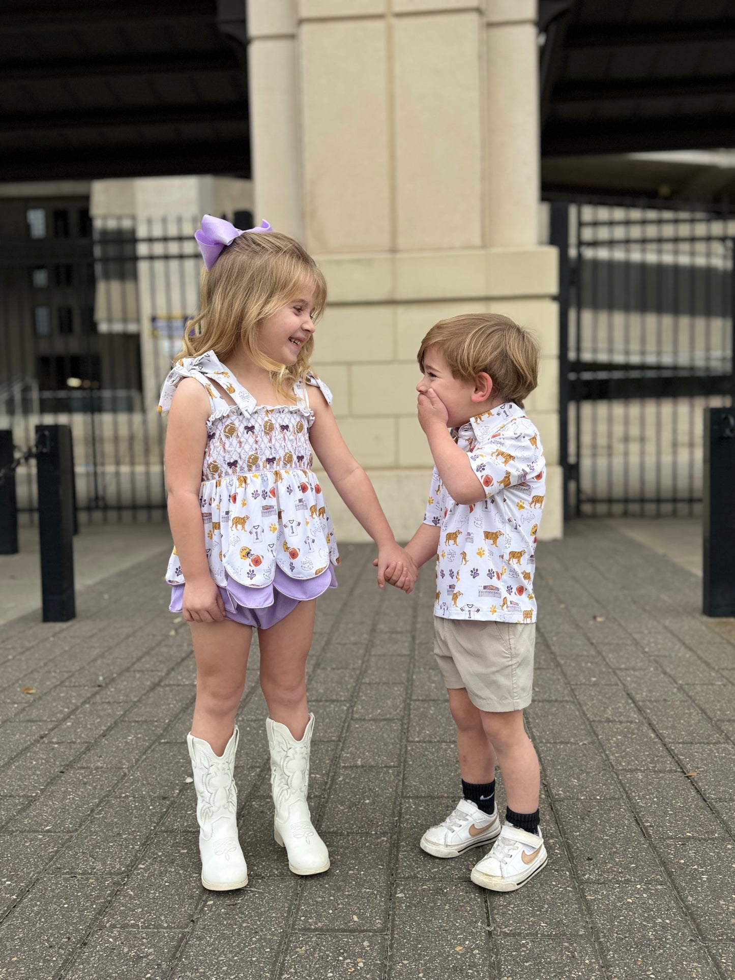 Tiger Girl Pearls Girls Bloomer Set