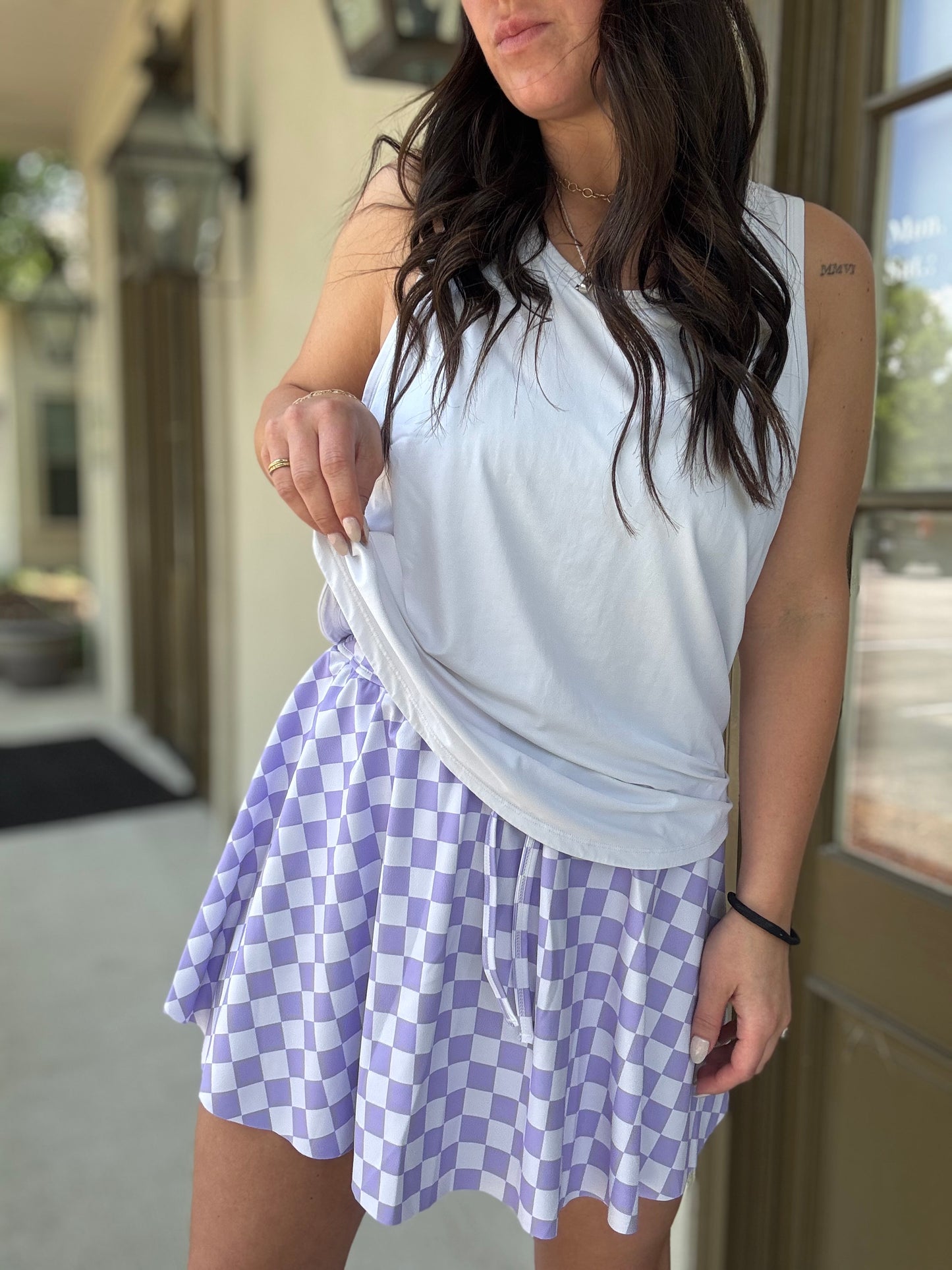 Retro Tiger Check Adult Athletic Skort