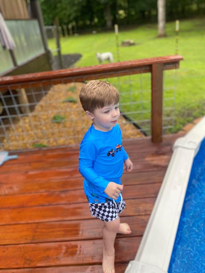 Monster Jam 2PC Rashguard + Swim Trunks