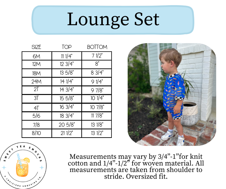 Lounge Set Size Chart