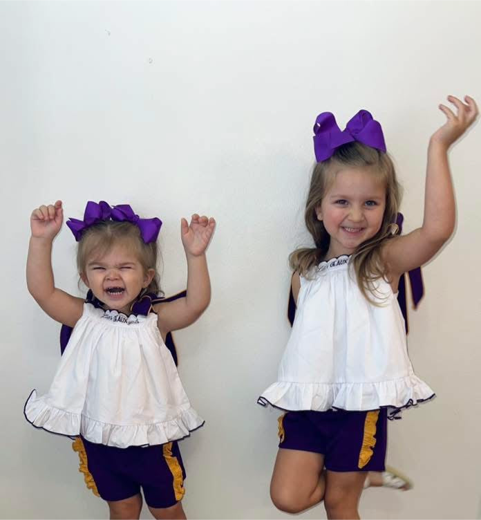 Let’s GEAUX Girls Flutter Short Set