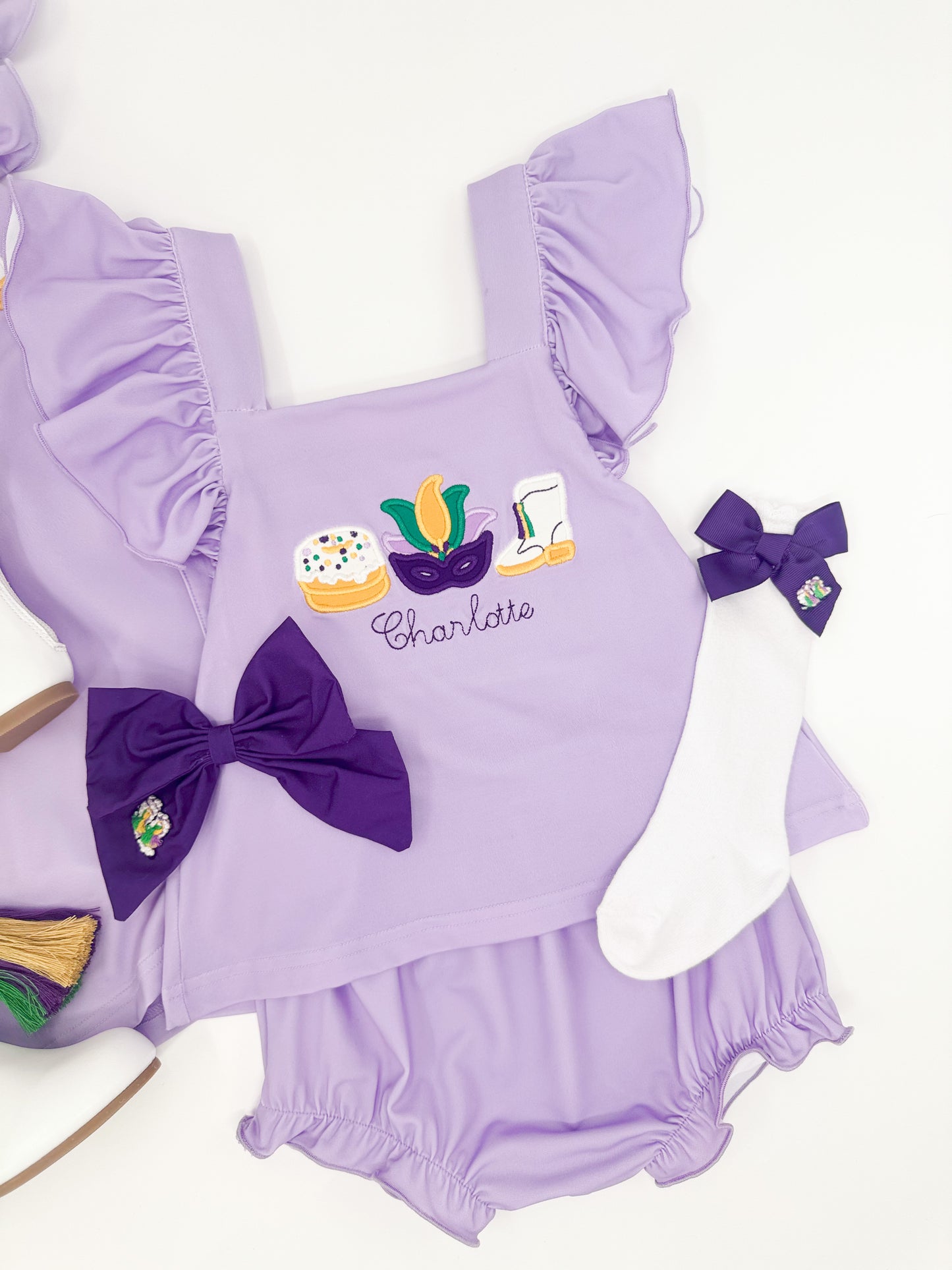 PO 22: Let’s Geaux Girls Bow Socks