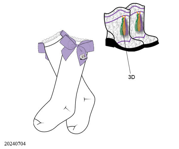 PO 22: Let’s Geaux Girls Bow Socks