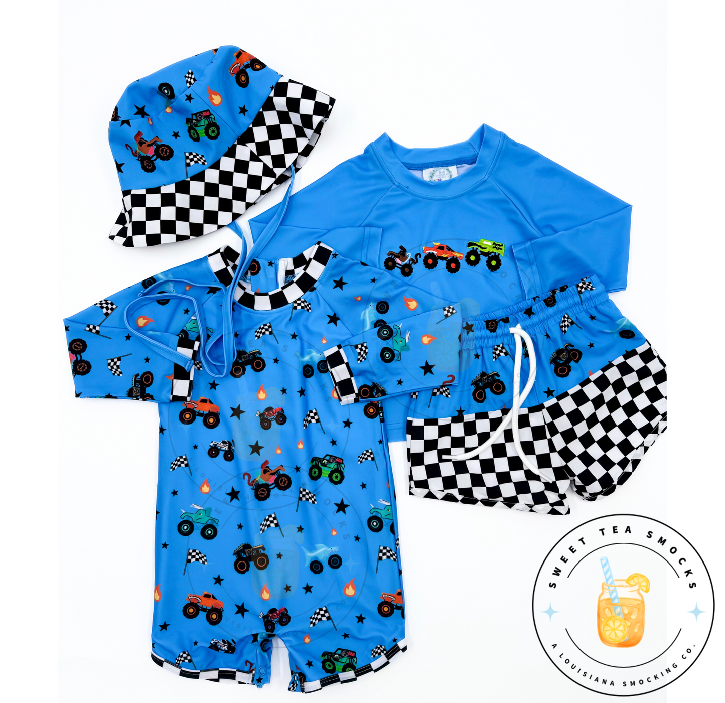 Monster Truck Madness Swim Hats