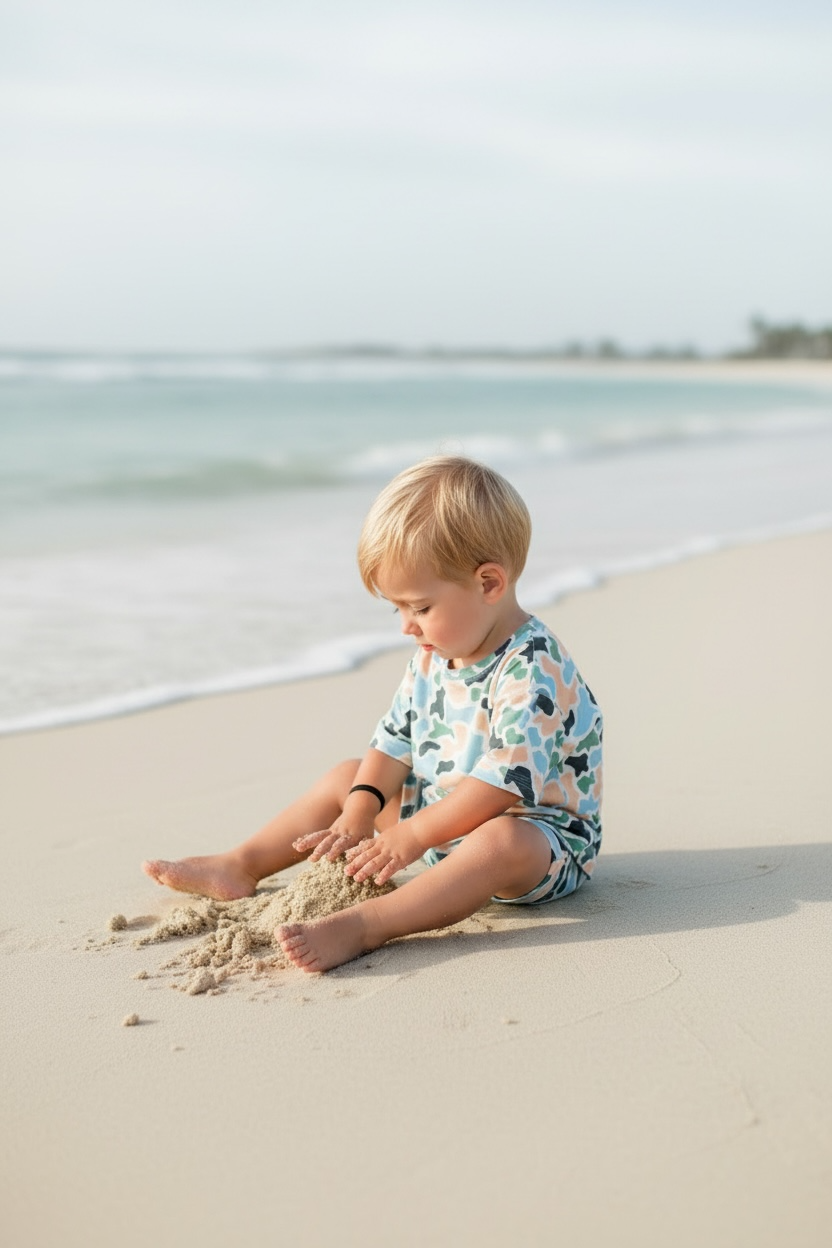 Preorder: Seaside Camo Youth Bamboo Lounge Set