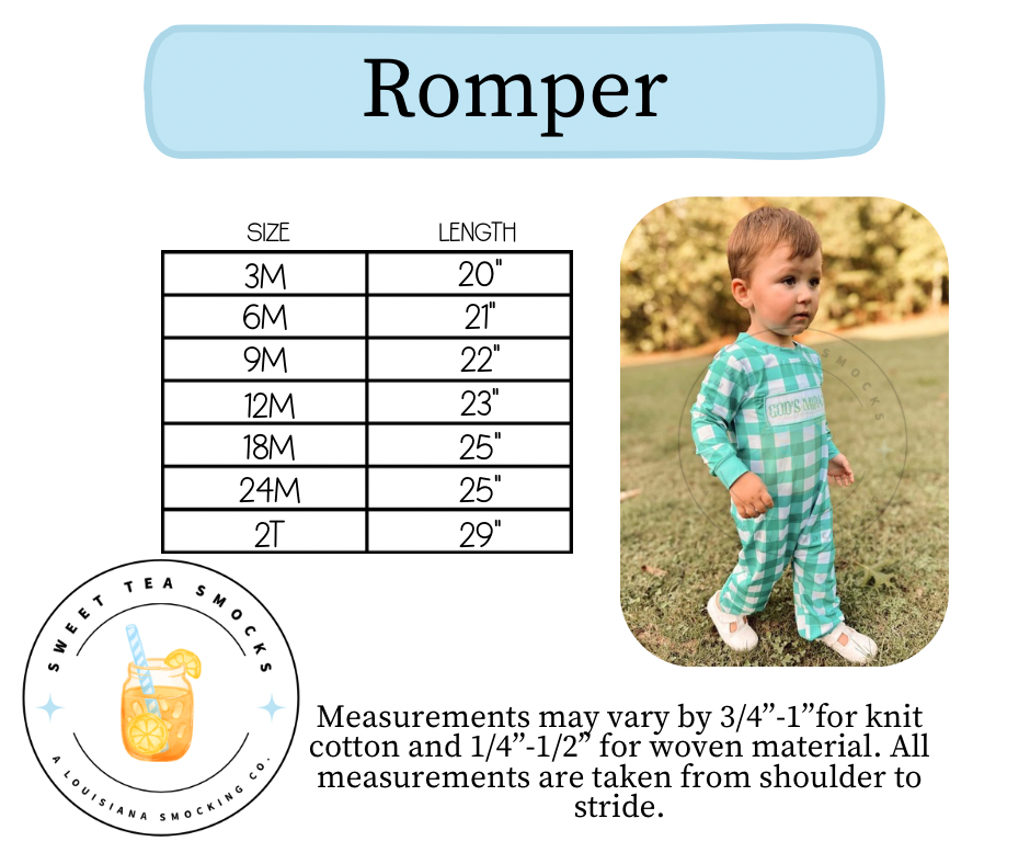 Romper Size Chart