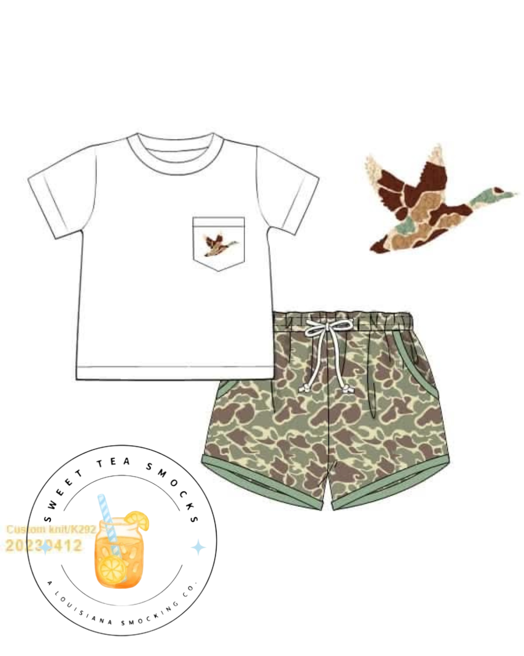 Mallard Marsh Boy Shorty Set