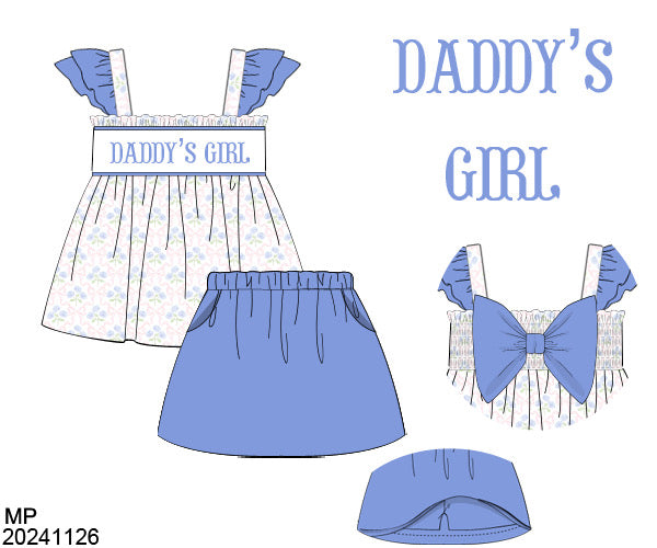 Daddy's Girl Smocked Skort Set