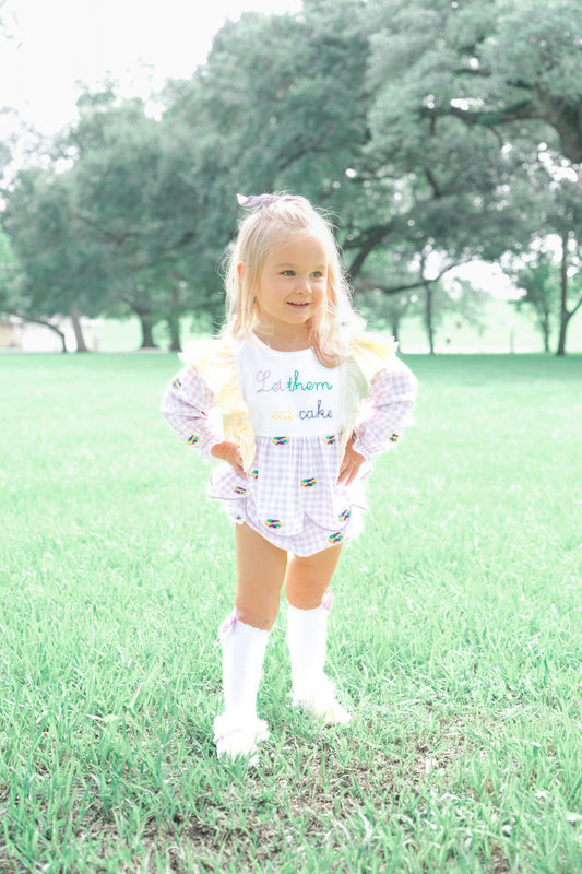 French Knot King Cake Bow Socks