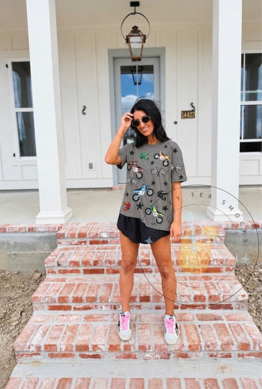 Preorder: Moto Star Sparkle Women’s T-Shirt Cement