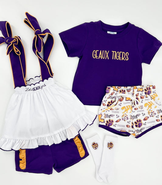 Let’s GEAUX Girls Flutter Short Set
