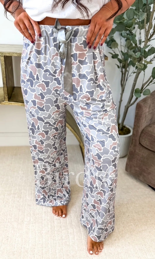 Preorder- Sage Green Duck Camo Stretchy Lounge Pants