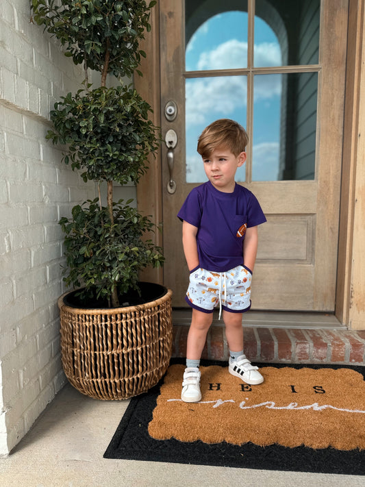 Love Purple Live Gold Boys Shortie Set