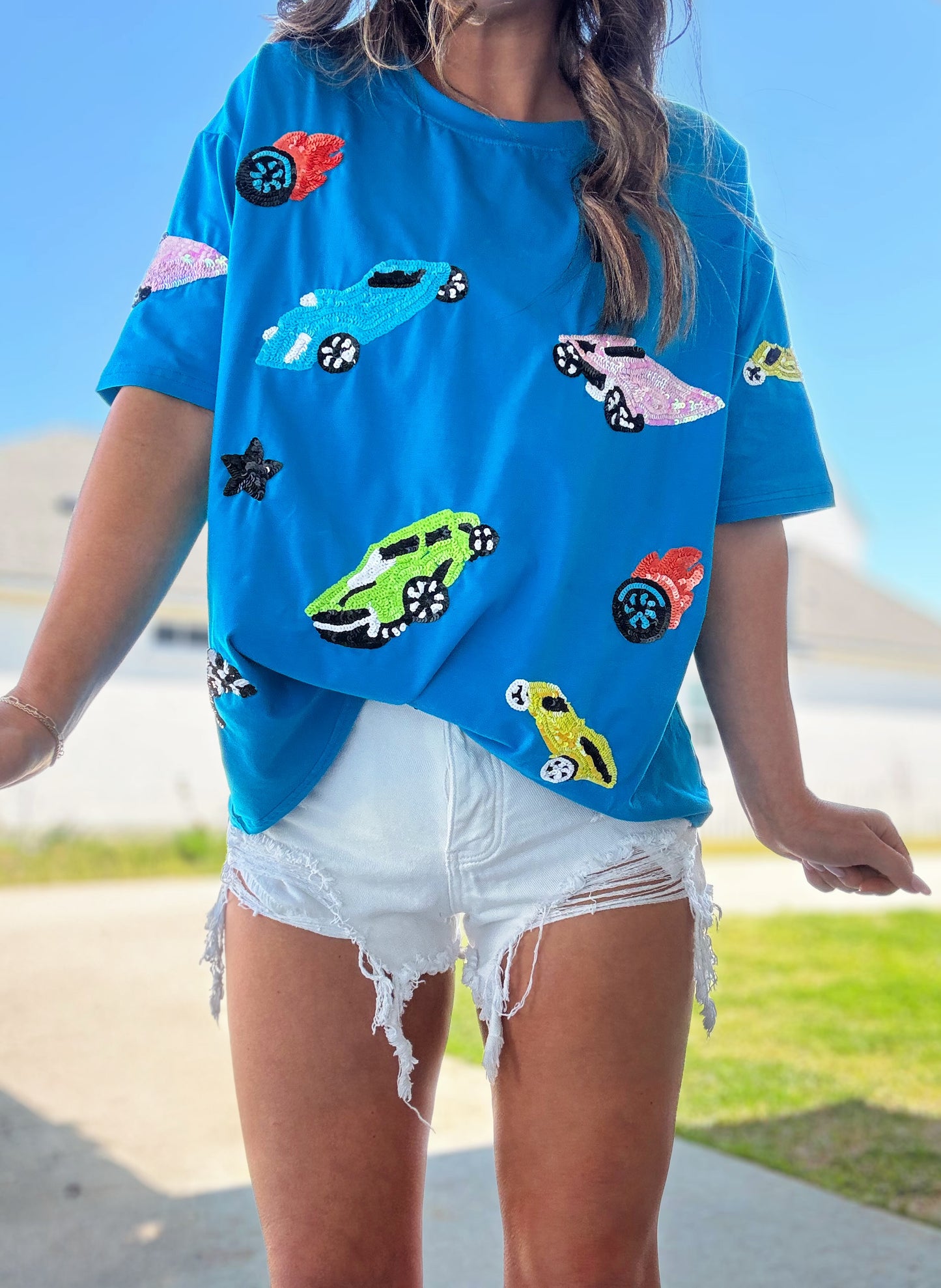 Preorder: Hot Wheels Sparkle Women’s T-Shirt Blue