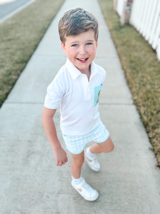 French Knot Peter Rabbit Boys Polo Shorty Set