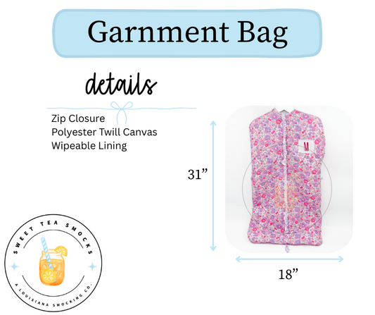Garnment Bag Size Chart