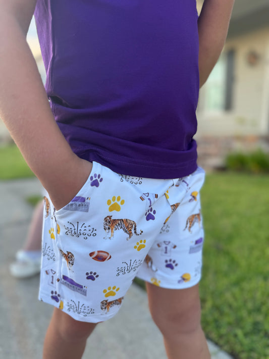 PO 18: Love Purple, Live Gold Beck Shorts