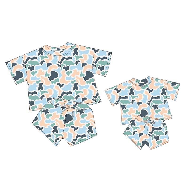 Preorder: Seaside Camo Youth Bamboo Lounge Set