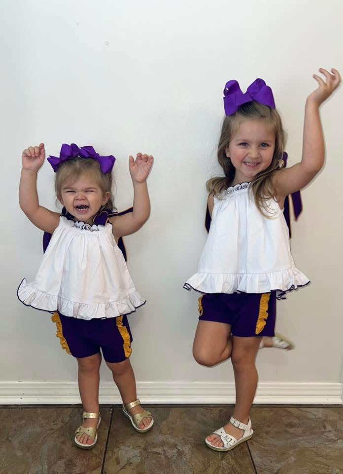 Let’s GEAUX Girls Flutter Short Set