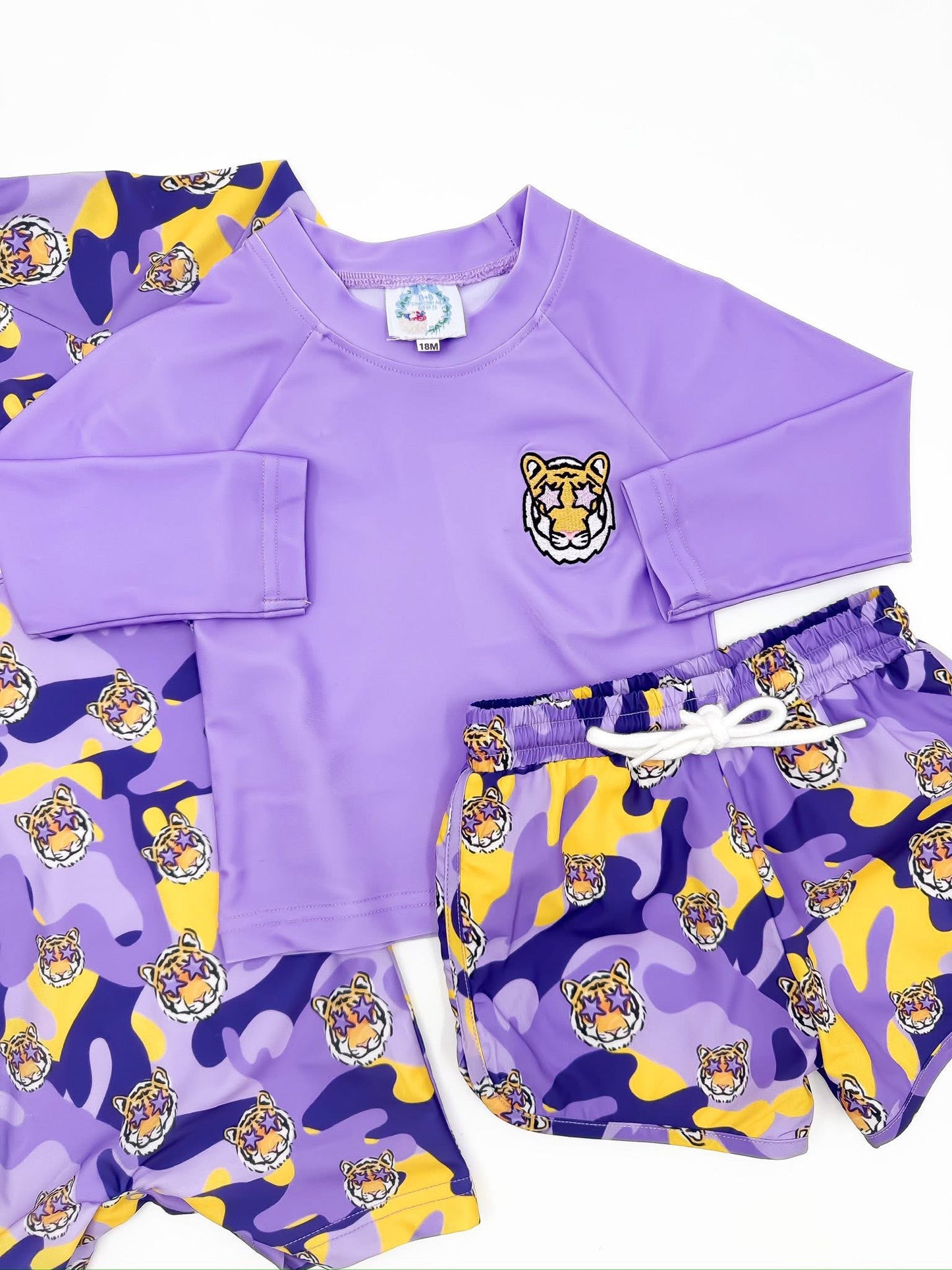 Preorder: Tiger Camo 2PC Rashguard + Swim Trunks