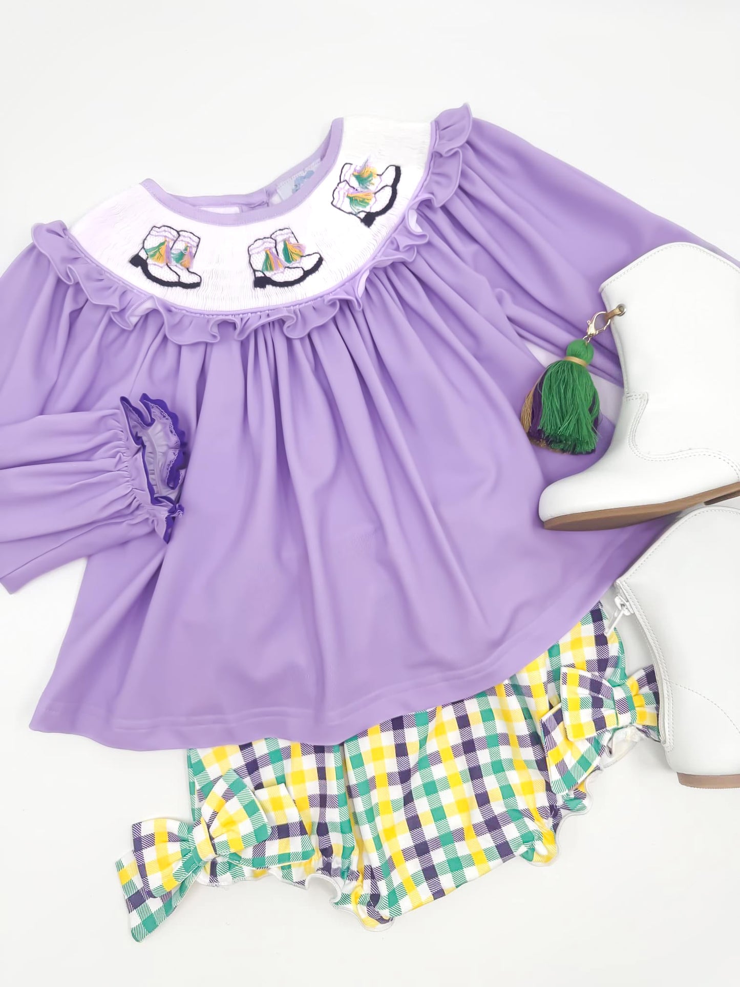 PO 22: Let’s Geaux Girls Smocked Bloomer Set