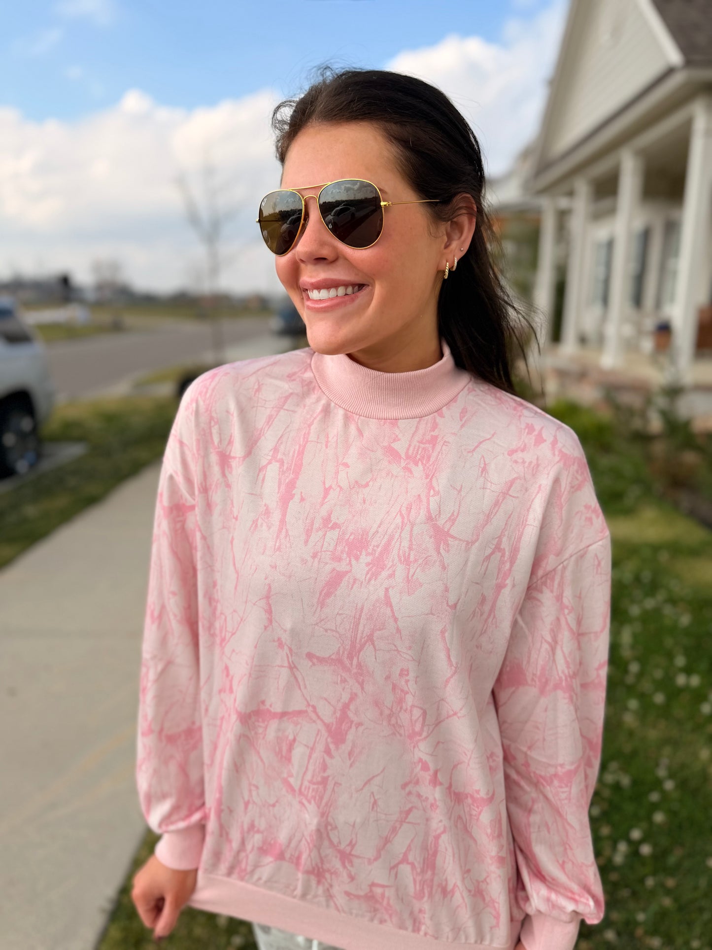 The Cowgirl Camo MockNeck Crewneck