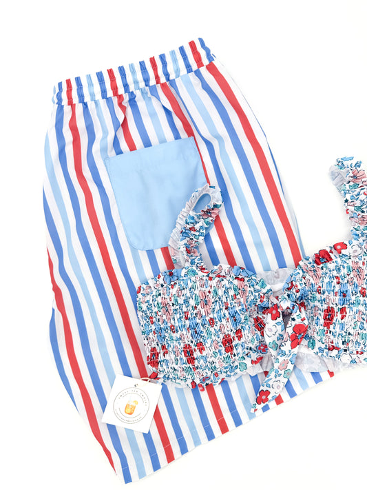 You Look Like the Fourth of July Men’s Woven Swim Trunks