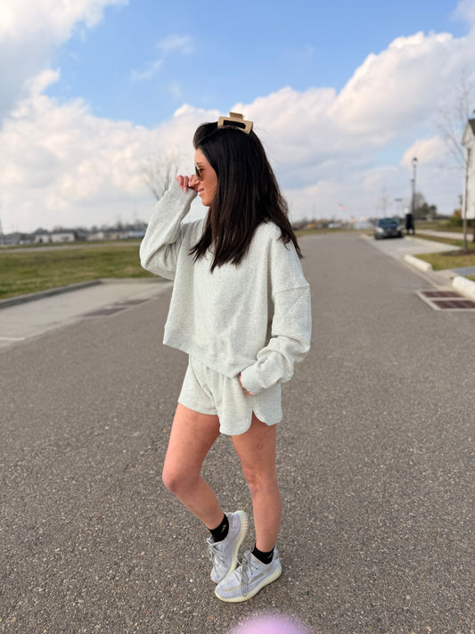 Heather Grey Zenana Sweatsuit Set