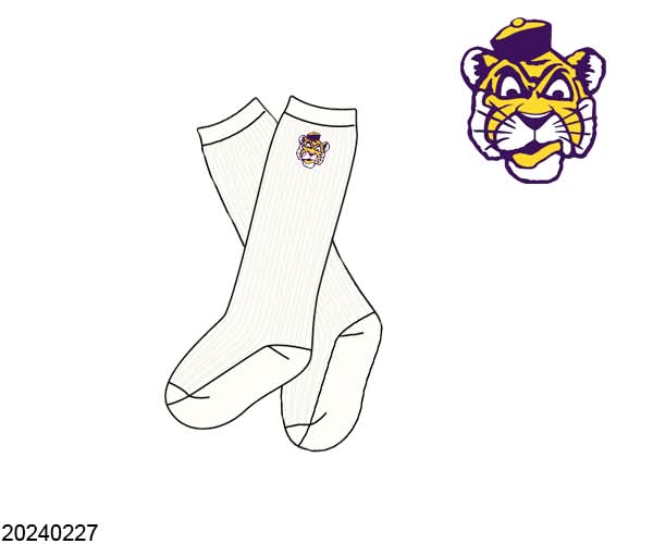 PO 26: Love Purple, Live Gold Bow Socks