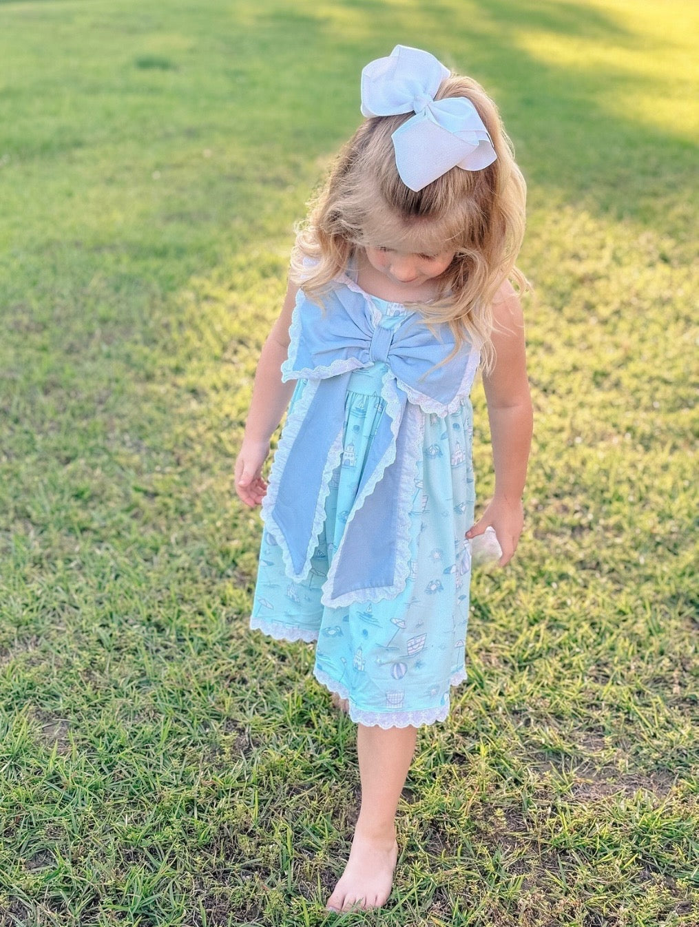 Beach Toile Bow Dress