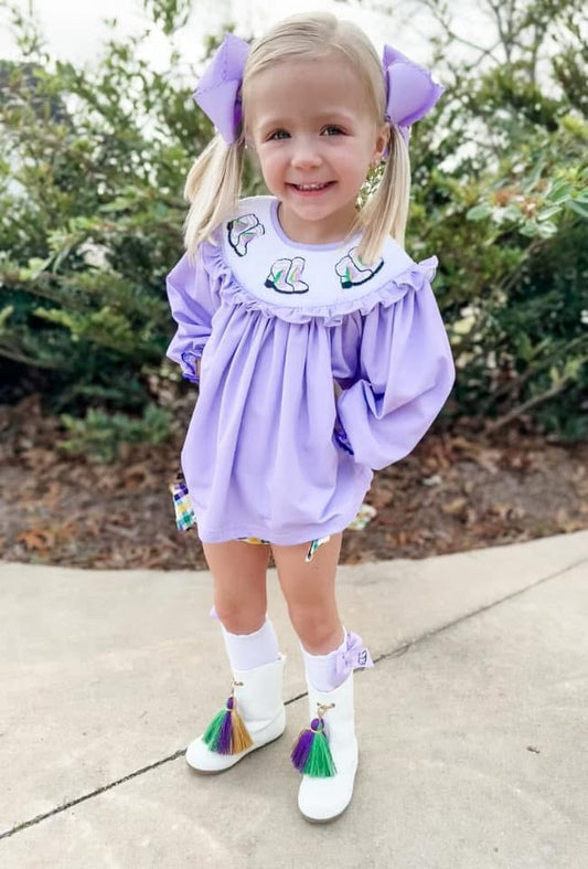 PO 22: Let’s Geaux Girls Smocked Bloomer Set