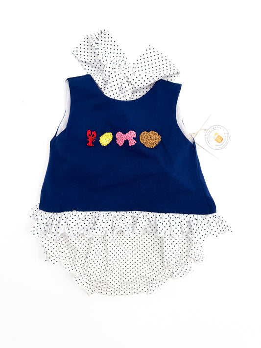 Saturdays In The South French Knot Girl Bloomer Set