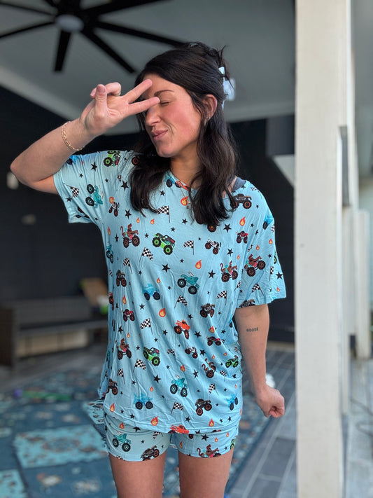 Monster Truck Madness Bamboo Adult Loungewear Set