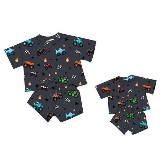 Preorder: Charcoal Monster Jam Bamboo Adult Lounge Set