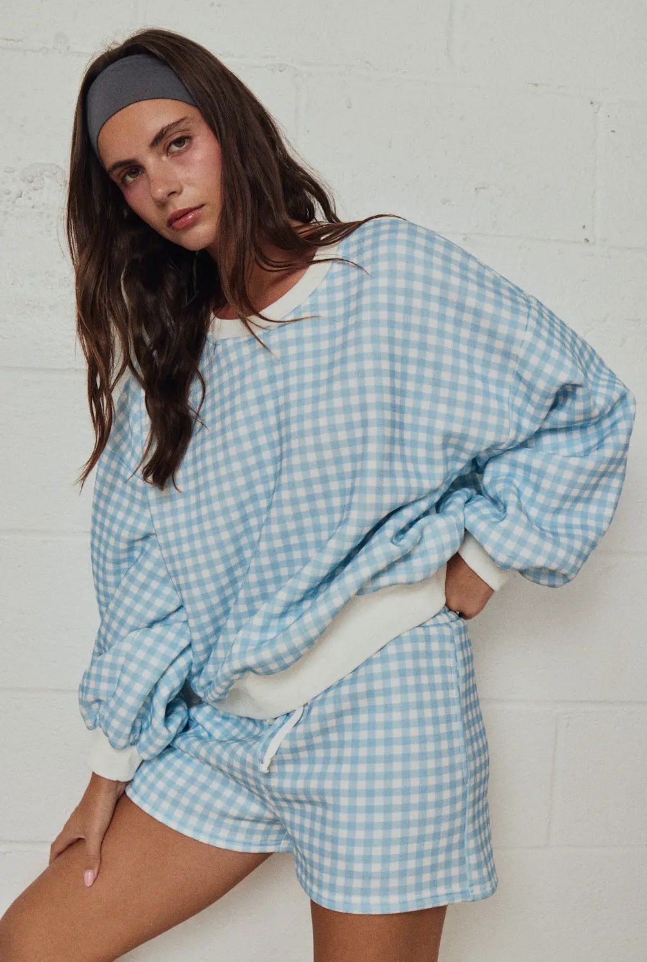 Preorder- Sky Blue The Miller Gingham Lounge Set