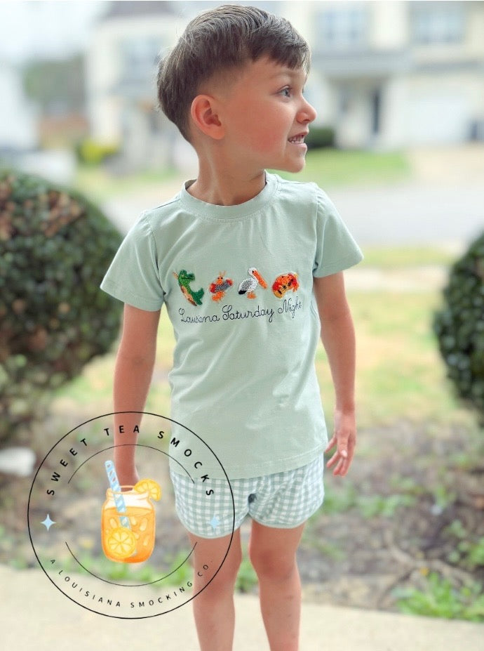Sweet Tea Time Capsule Collection™ - Louisiana Saturday Night Boy Shorty Set