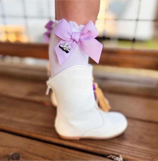 PO 22: Let’s Geaux Girls Bow Socks